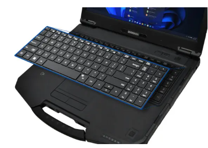Durabook S15 rugged notebook keyboard with numeric pad and backlight
