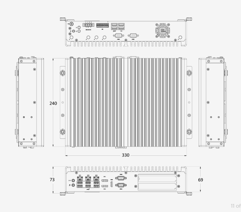 Premio BCO-6000 industrial PC front panel with multiple I O ports