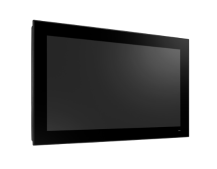 PPC-421W panel PC side profile with slim rugged aluminum housing