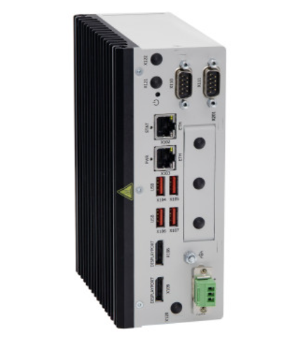 KBox A-151-RPL fanless industrial PC showing dual DisplayPort and USB 3.2 ports