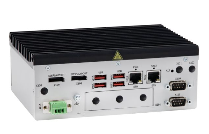 KBox A-151-RPL industrial computer side view with Ethernet ports and rugged design