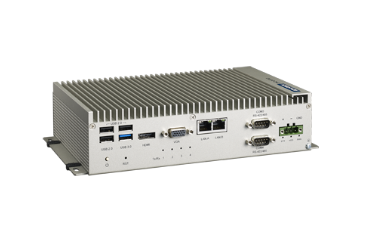 UNO-2473G industrial PC rear view showing LAN ports serial interfaces and HDMI VGA