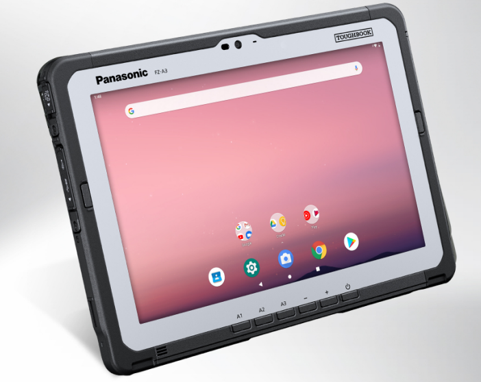 Toughbook A3 tablet rear camera and rugged casing design for field use