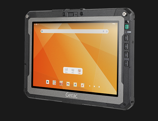 Side view of Getac ZX10 with USB-C, docking, and microSD ports