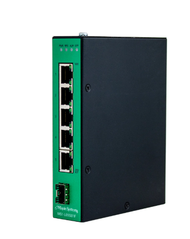 industrial 5 port lite managed ethernet switch front panel with RJ45 and SFP slot