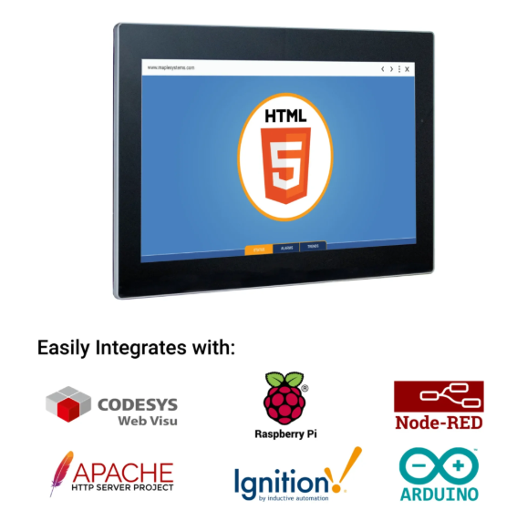 15.6 inch capacitive touch HTML5 Web HMI panel mount installation view