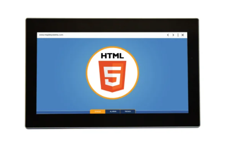 Industrial 15.6 inch HTML5 Web HMI rear aluminum enclosure and ports view