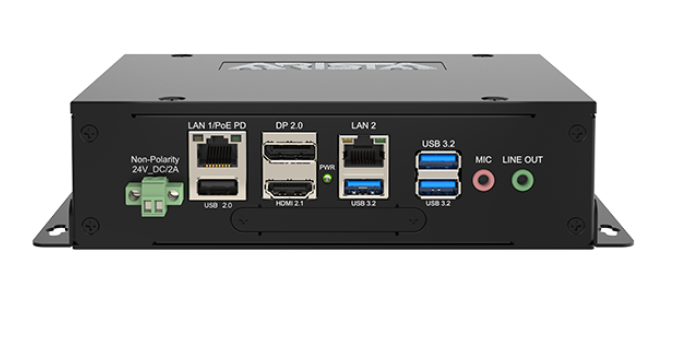 Wall mounted MicroBox-7521B-K01-003 thin client with USB connections