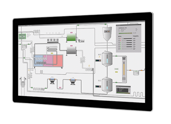 ARP-3821AP panel mount PC with PCAP touchscreen and aluminum bezel