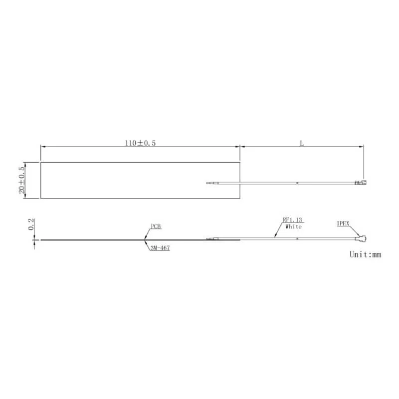 SIXFAB LTE Full Band PCB Antenna – u.FL Plug – 100mm