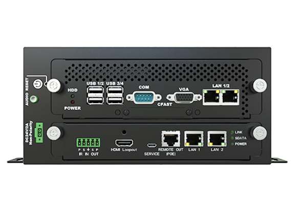 MicroBox-1200A KVM extender computer with HDMI and USB ports front view