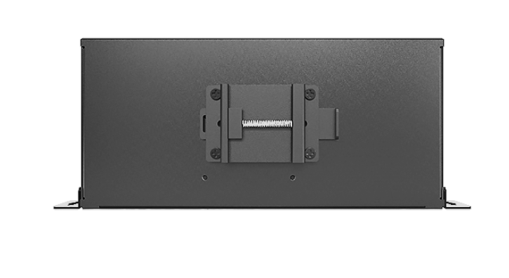 MicroBox-1200A wall mount extender PC showing RS232 and LAN connectivity