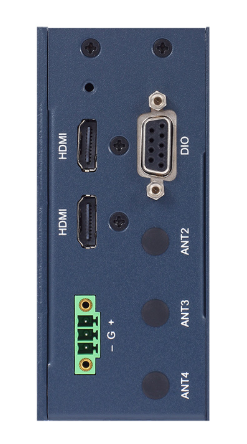 ICO150 embedded PC Intel Atom x7433RE showing 4 COM ports and USB interfaces