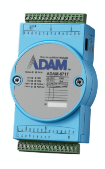 ADAM-6717 intelligent I O gateway with 8 analog input channels and Ethernet ports