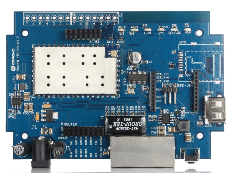 MS14N Linux IoT Motherboard with WiFi Ethernet USB