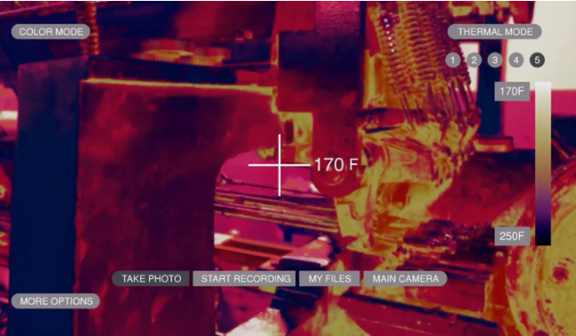 Industrial wearable thermal camera RealWear Navigator Z1 side angle with head mount