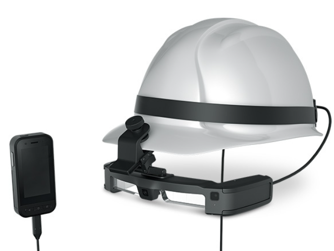 Moverio BT-45CS AR Smart Glasses wearing position showing immersive augmented reality display