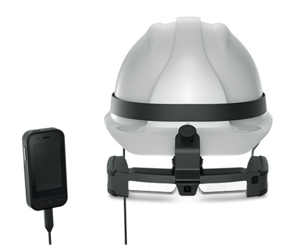 Moverio BT-45CS AR Smart Glasses front view showing dual lens display design and headband fit