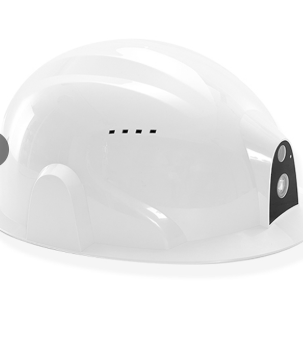 5G smart helmet camera GH01 with dual microphones and built-in speaker close view