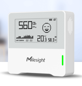 LoRaWAN IAQ monitoring sensor indoor air quality unit with temperature humidity CO2 detection capabilities