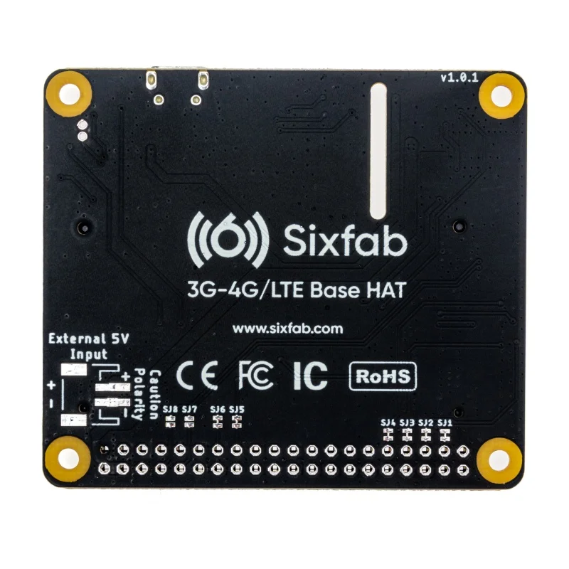 Sixfab 3G – 4G/LTE Base HAT for Raspberry Pi