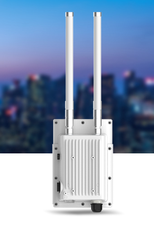 Outdoor LoRaWAN Gateway UG67 ports view showing PoE LAN and M12 power connector