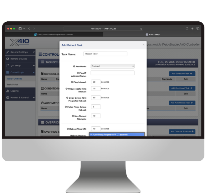 ControlByWeb X-410 Edge Programmable Controller with Ethernet I/O and 4 Relays