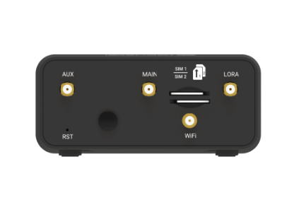 Robustel R1520-LG LTE gateway side view with USB and serial ports