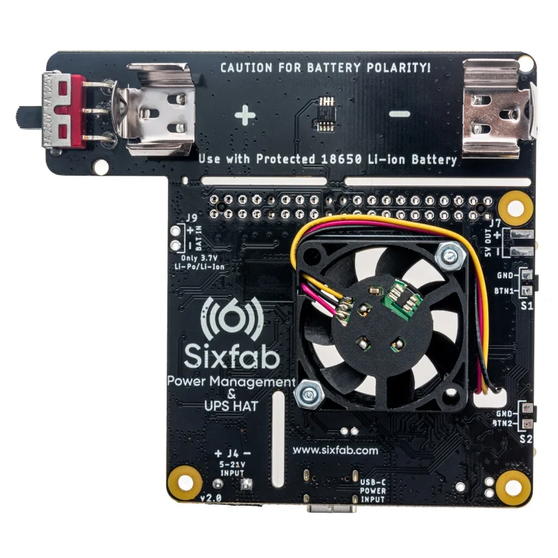 Sixfab Raspberry Pi Power Management & UPS HAT-