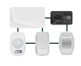 Smart air quality monitoring sensor for office environment mounted on wall