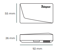 Wireless air quality monitoring sensor showing compact indoor CO2 and TVOC detector