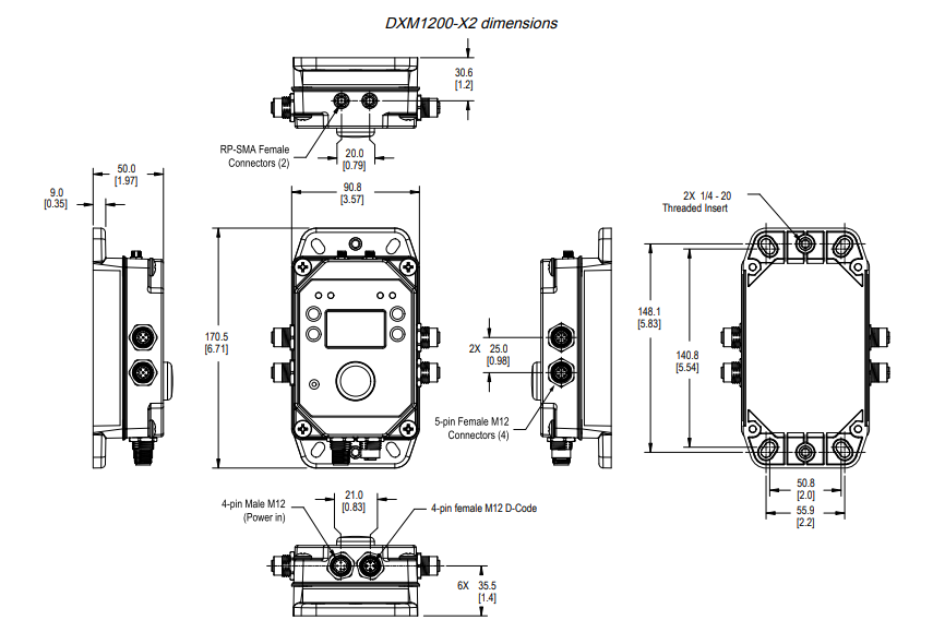 Industrial IIoT Gateway DXM1200-X2 with LCD display and multi protocol support