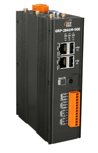 GRP-2841M-5GE 5G gateway controller rear panel with power and serial connections