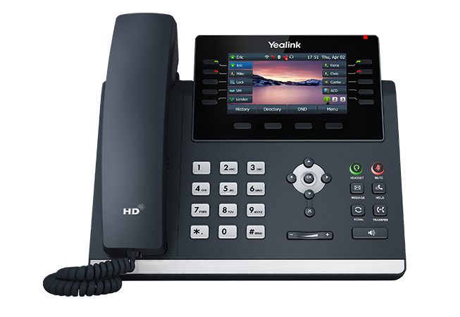 Yealink SIP-T46U IP phone front view with LCD screen
