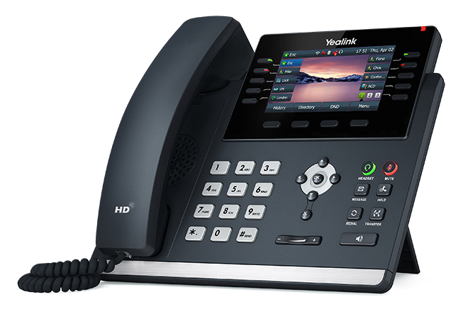 Yealink SIP-T46U wireless handset office phone side view
