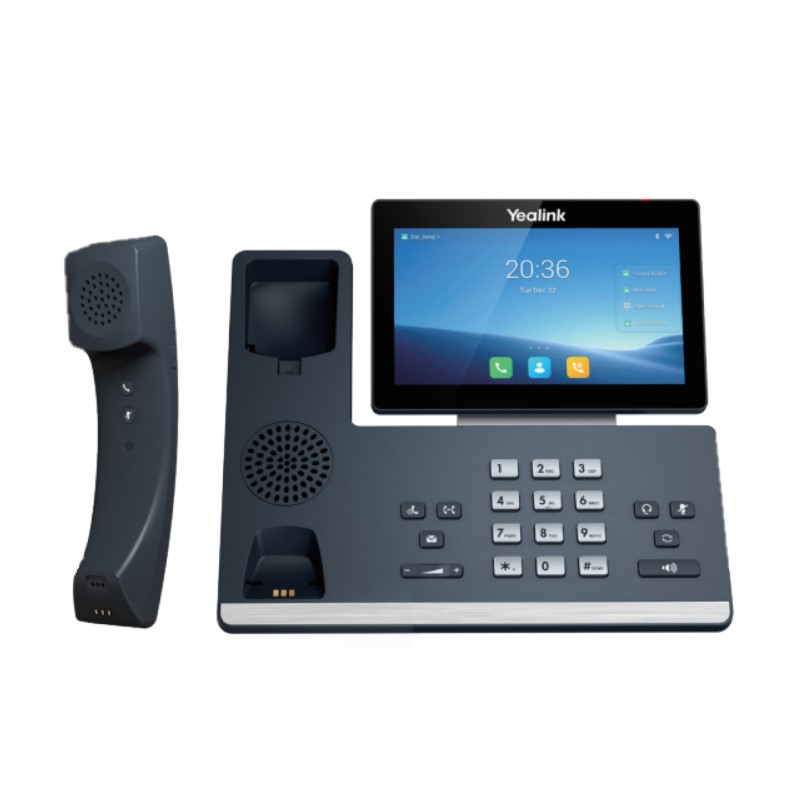 Yealink grey IP phone with wireless handset and screen