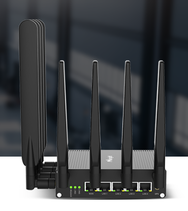 Milesight UR75 5G industrial cellular router front view rugged metal housing