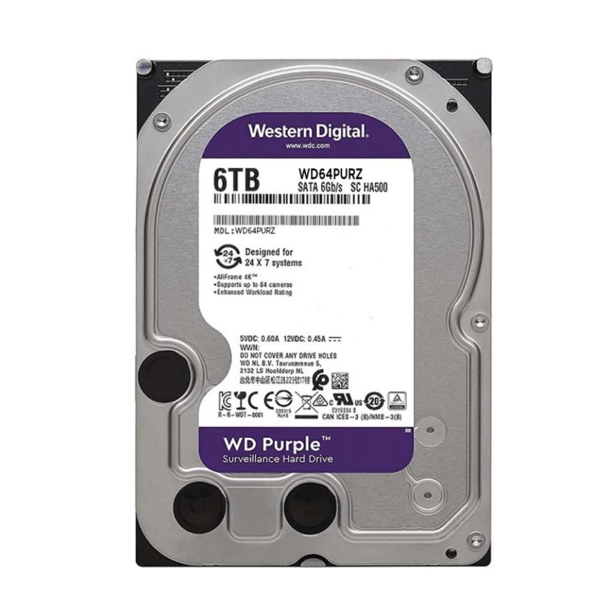 Western Digital Purple HDD 256MB cache close up image