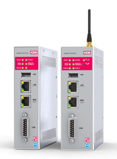 KEB MQTT IoT Edge Gateway 4G DIN rail industrial gateway front view