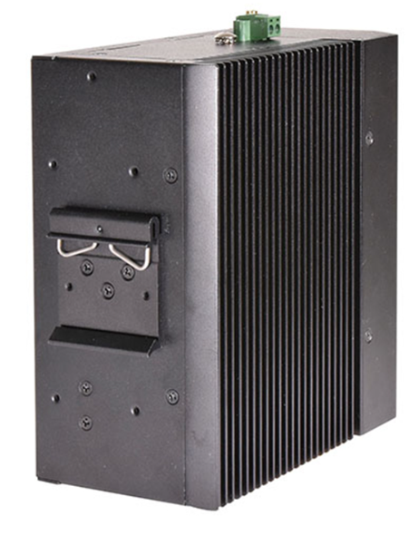 Fanless industrial gateway Lanner IIoT I330A side profile aluminum rugged design