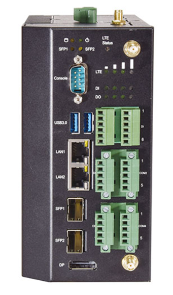 Lanner IIoT I330A industrial gateway ports RJ45 SFP USB CAN DI DO interface