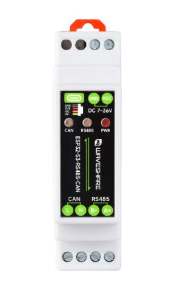 Industrial ESP32-S3 board RS485 CAN interfaces Waveshare front view