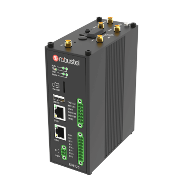 Robustel EG5120 industrial gateway front view with dual SIM 5G 4G support