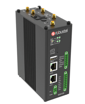 Robustel EG5120 5G gateway dual antenna SMA connectors close view