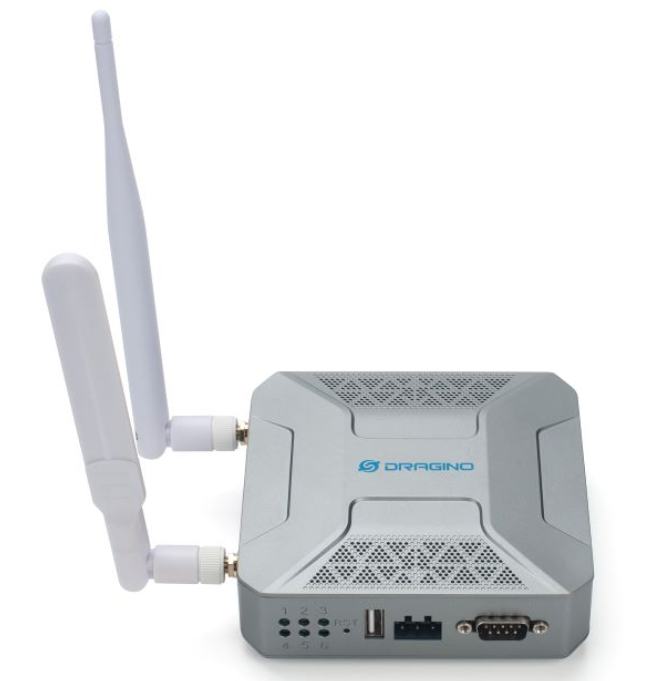DRAGINO MS48-LR LoRaWAN to Modbus gateway front view with ports