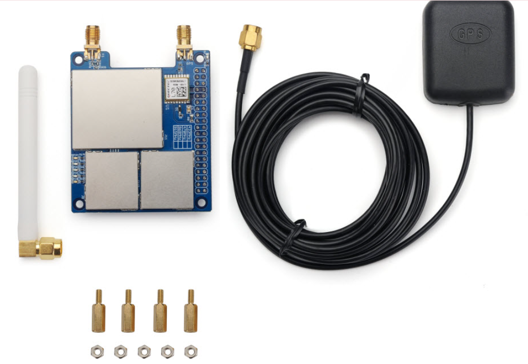 DRAGINO LoRaWAN GPS gateway HAT for Raspberry Pi 10 channel top view