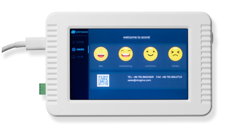DRAGINO LA66 LoRaWAN module used in embedded IoT HMI touch screen with visible connectors