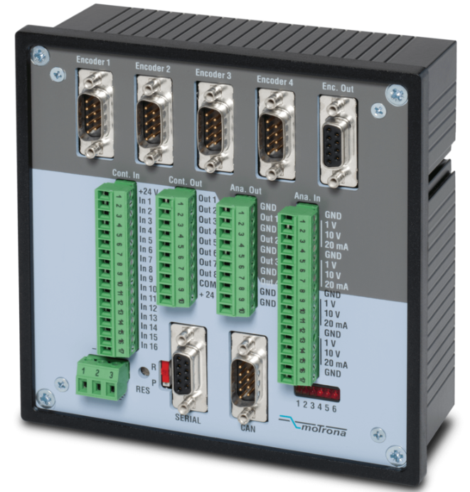 MC700 universal motion controller with CANopen and RS232 interface side view