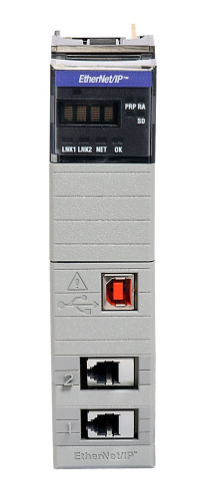 Allen-Bradley 1756-EN4TR EtherNet IP module dual RJ45 ports front view