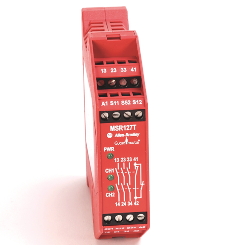 Rockwell Guardmaster safety relay 440R-N23132 front view DIN rail module